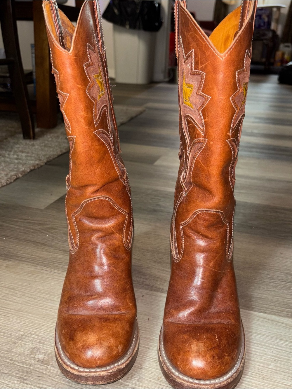 Vintage 1990s Frye Sabrina Flower Campus Western Cowgirl Boots Size 7 - Picture 4 of 8